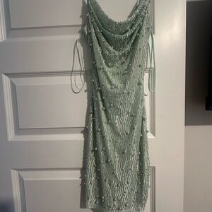 Windsor Sage Green Beaded Dress